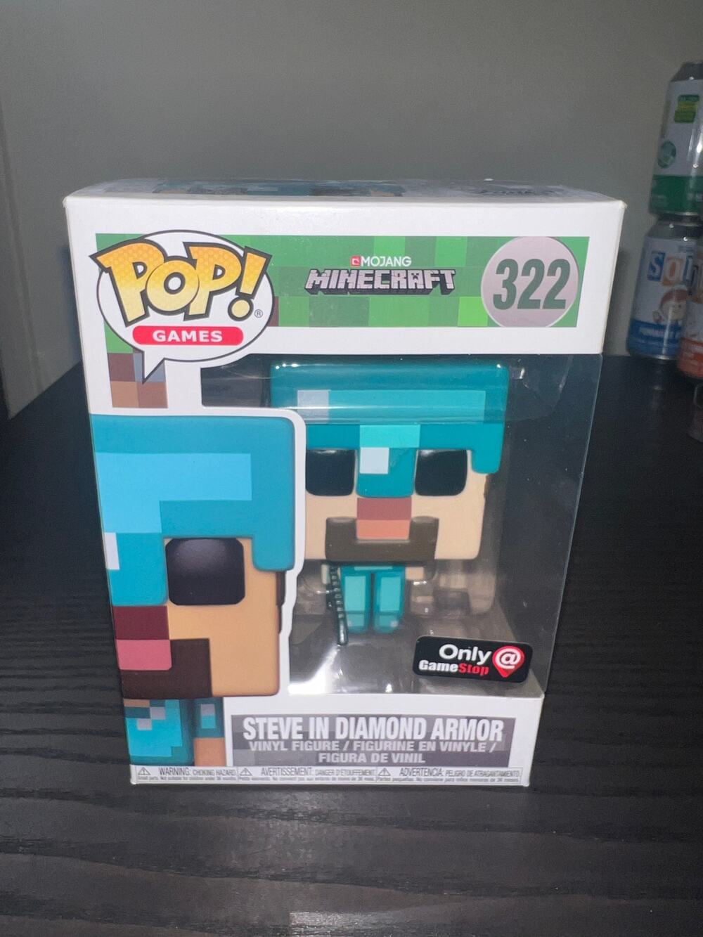 VAULTED EXC Steve in Diamond Armor Minecraft Funko Pop #322 Video Games Mojang